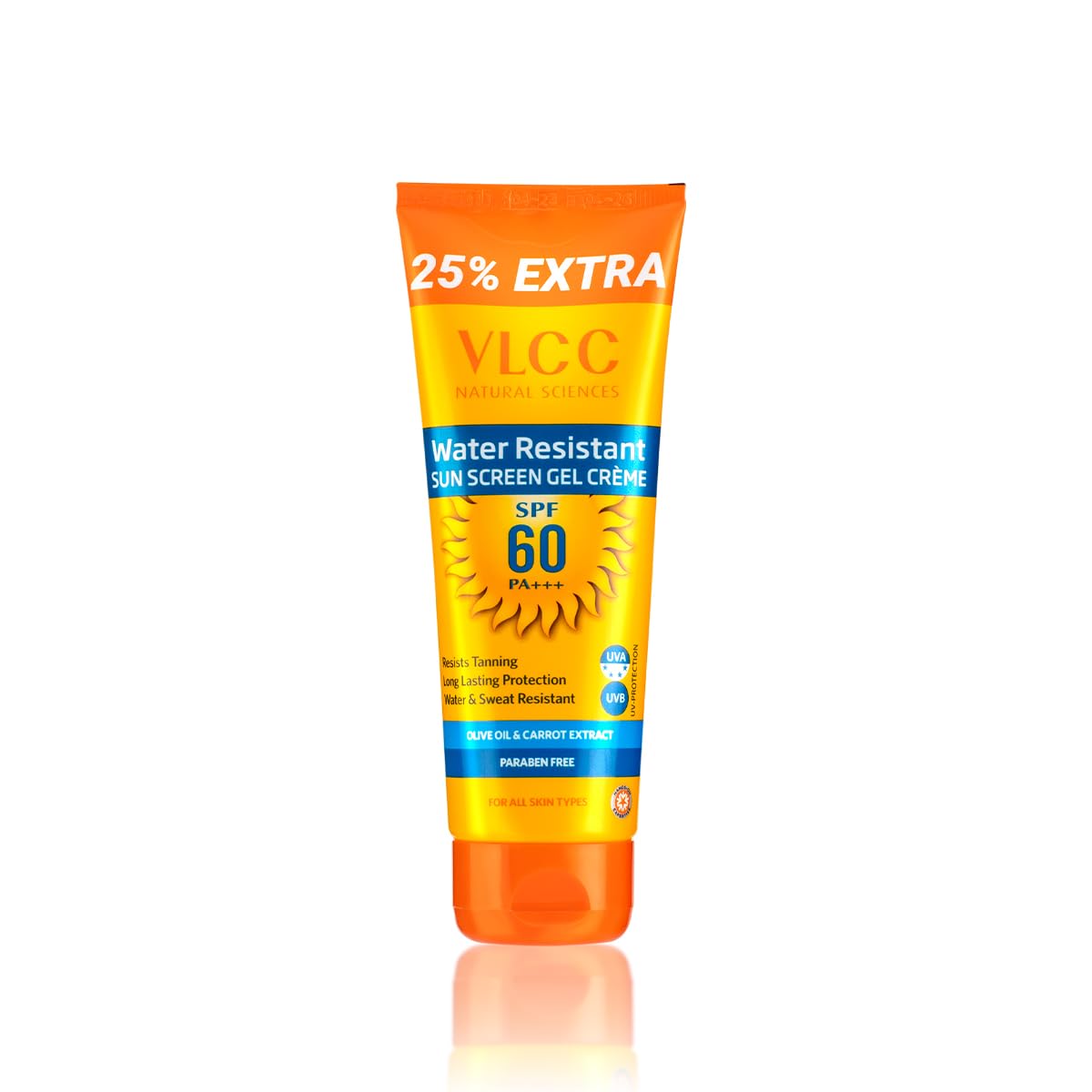 Vlcc Spf 60 Water Resistant Sunscreen Gel Cream, Paraben-Free, Reduces Tanning, 4.41 Oz