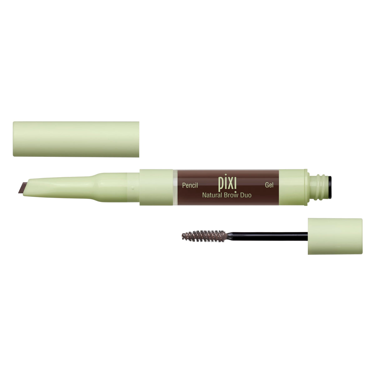 Pixi Natural Brow Duo - Deep Brunette, Waterproof Pencil & Gel for All-Day Hold, 0.2oz