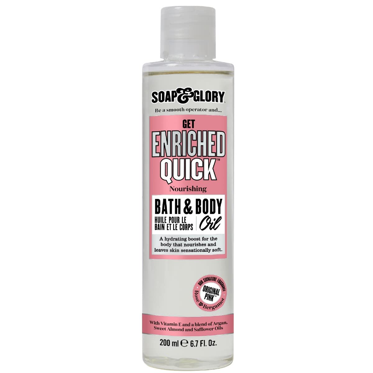 Soap & Glory Original Pink Nourishing Bath & Body Oil With Argan & Vitamin E, 200 Ml