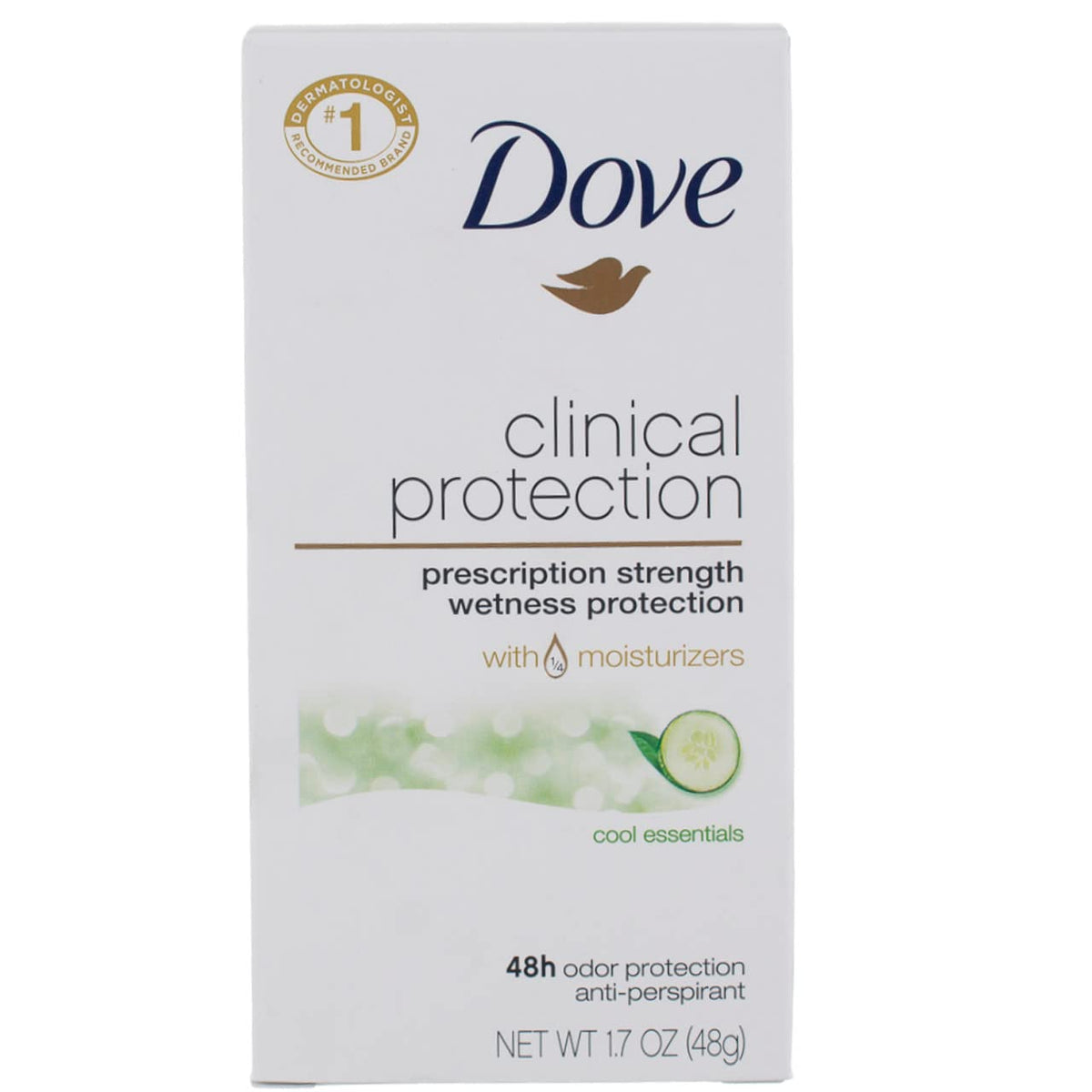 Dove Clinical Protection Anti-Perspirant Deodorant, Cool Essentials, 1.7 Oz, Pack Of 3