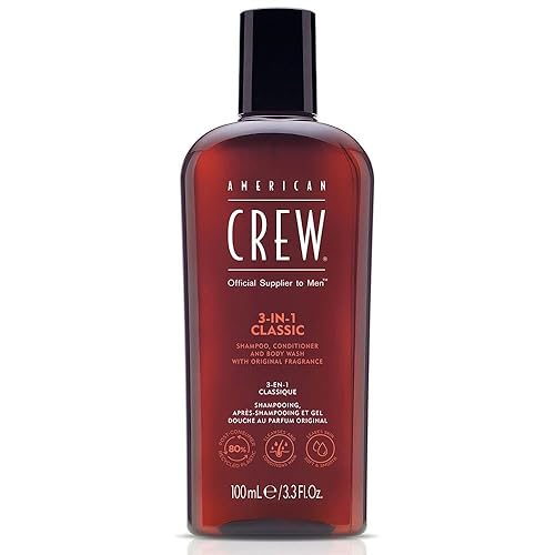 American Crew 3-In-1 Shampoo, Conditioner & Body Wash, 3.3 Fl Oz For Men