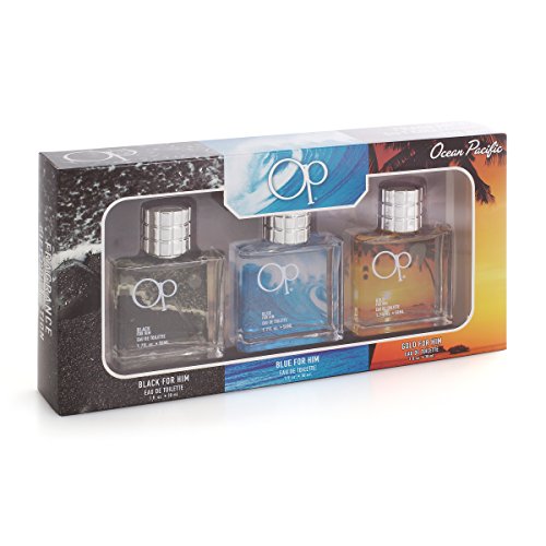 Ocean Pacific Men's 3 Piece Fragrance Gift Set, 1 Fl Oz Each, Assorted Scents