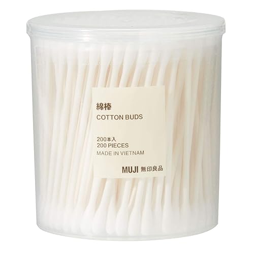 Muji Cotton Buds, 200 Count, White Color - Soft & Gentle For Daily Use