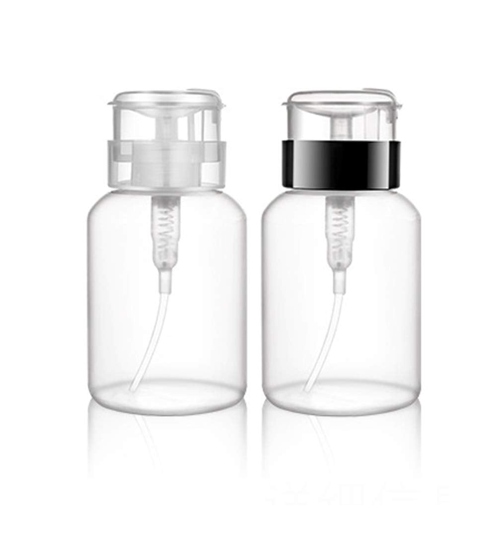 Constore 2 Pcs 200Ml Black Pump Dispenser Bottles For Nail Polish Remover & Makeup Liquid