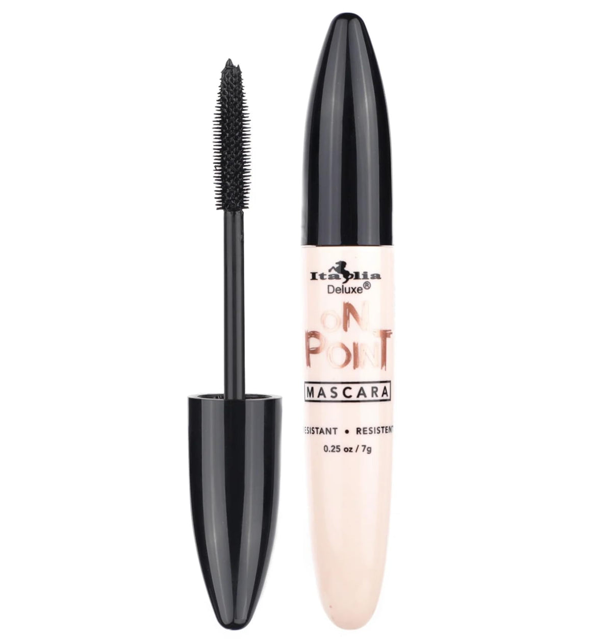 Italia Deluxe On Point! Mascara - Intense Black, 0.25 Fl Oz, Long-Lasting Volume & Definition