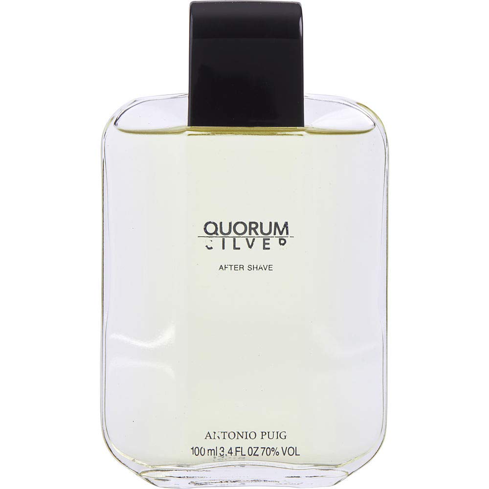 Quorum Silver Aftershave For Men, 3.4 Oz - Antonio Puig Fragrance, Fresh & Invigorating