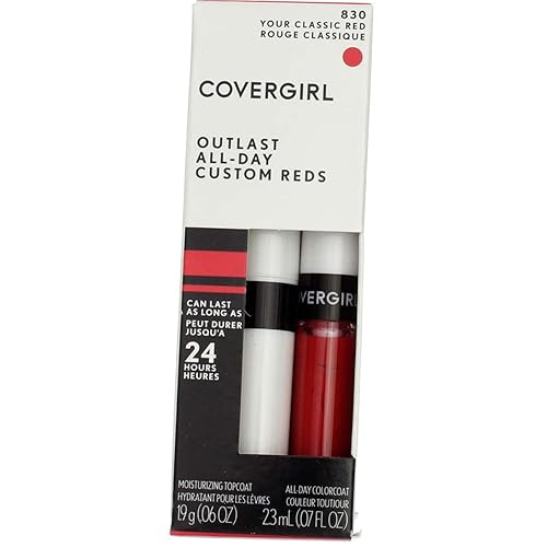 Covergirl Outlast All-Day Custom Reds Lip Color, Classic Red, Pack Of 4