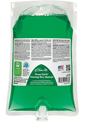 Betco Clario Green Earth Foaming Skin Cleanser, 33.8 Fl Oz, Eco-Friendly Skin Care