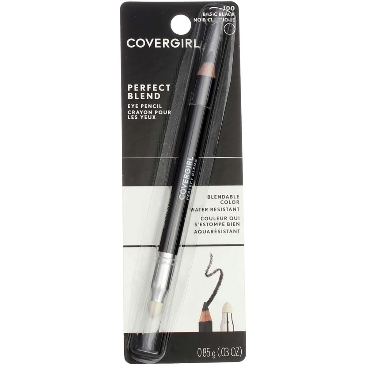 Covergirl Perfect Blend Eye Pencil, Basic Black, 0.03 Oz, Pack Of 4 - Smooth Application