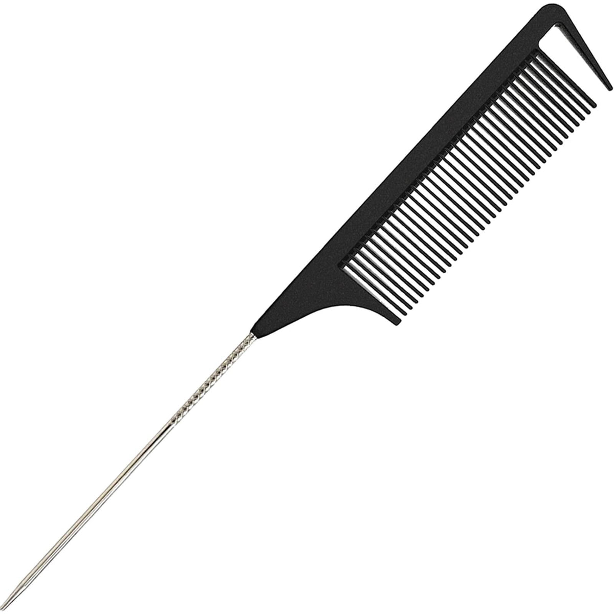 Lltgmv Black Rat Tail Comb - Precision Parting & Teasing Comb For Hair Styling And Braiding