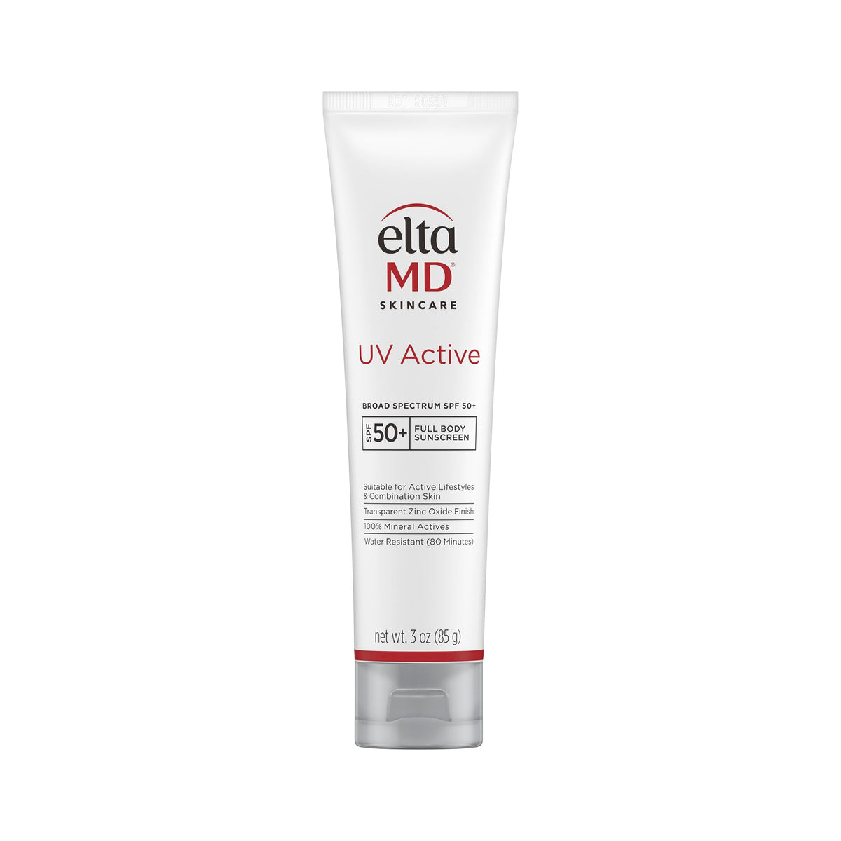 Eltamd Uv Active Mineral Sunscreen Spf 50+, Water Resistant, 3 Oz Tube For Face & Body