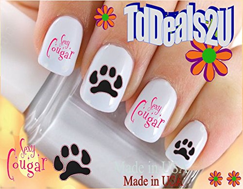 Hipzysticky Sexy Cougar Waterslide Nail Art Decals - High Quality Acrylic, Made In Usa