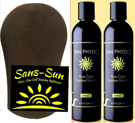 Tan Physics True Color Sunless Tanner - 8 Fl Oz (Pack Of 2) With Tanning Mitt - Best Self Tanner