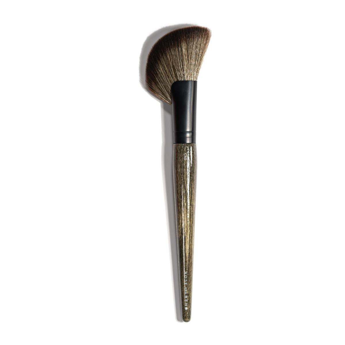 Rose And Ben Beauty C40 Bronzer Brush - Flawless Contouring & Blending, Matte Black Wood Handle