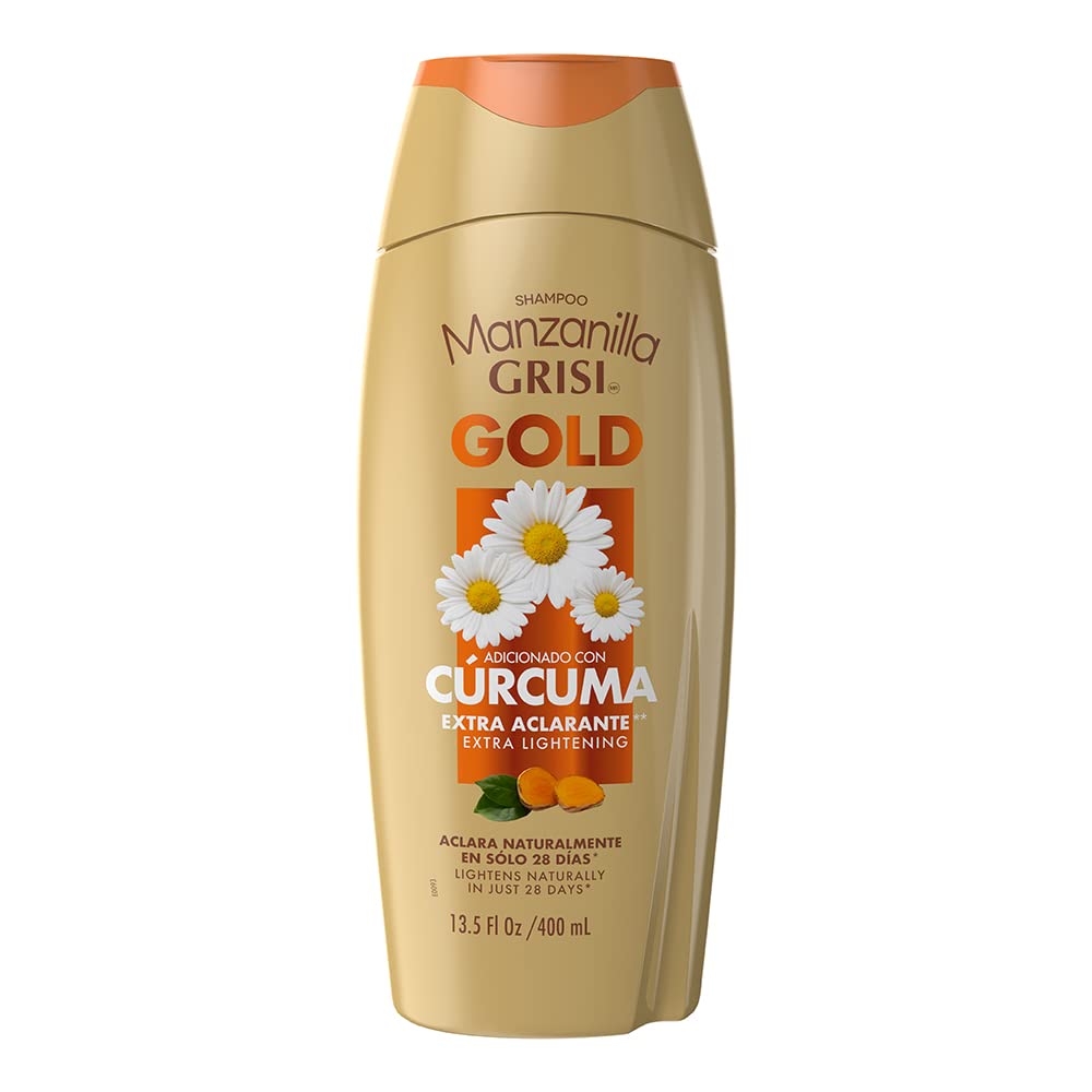 Manzanilla Grisi Gold Extract Lightening Shampoo With Chamomile & Turmeric, 13.6 Fl Oz