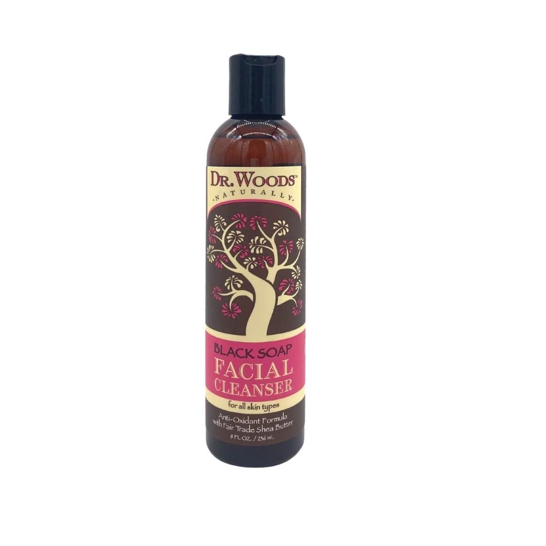 Dr. Woods Shea Vision Black Soap Facial Cleanser With Organic Shea Butter, 8 Fl Oz