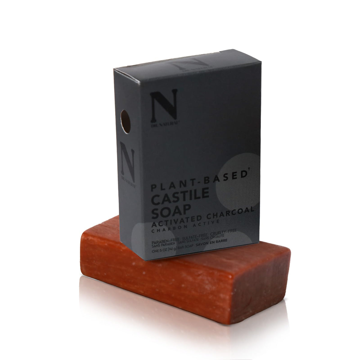 Dr. Natural Activated Charcoal Pure Castile Soap - 5 Oz, Plant-Based, Moisturizing, Cruelty-Free