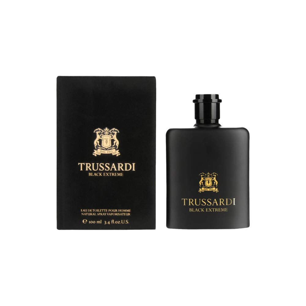 Trussardi Black Extreme Eau De Toilette Spray For Men - Leather Scent, 3.4 Oz