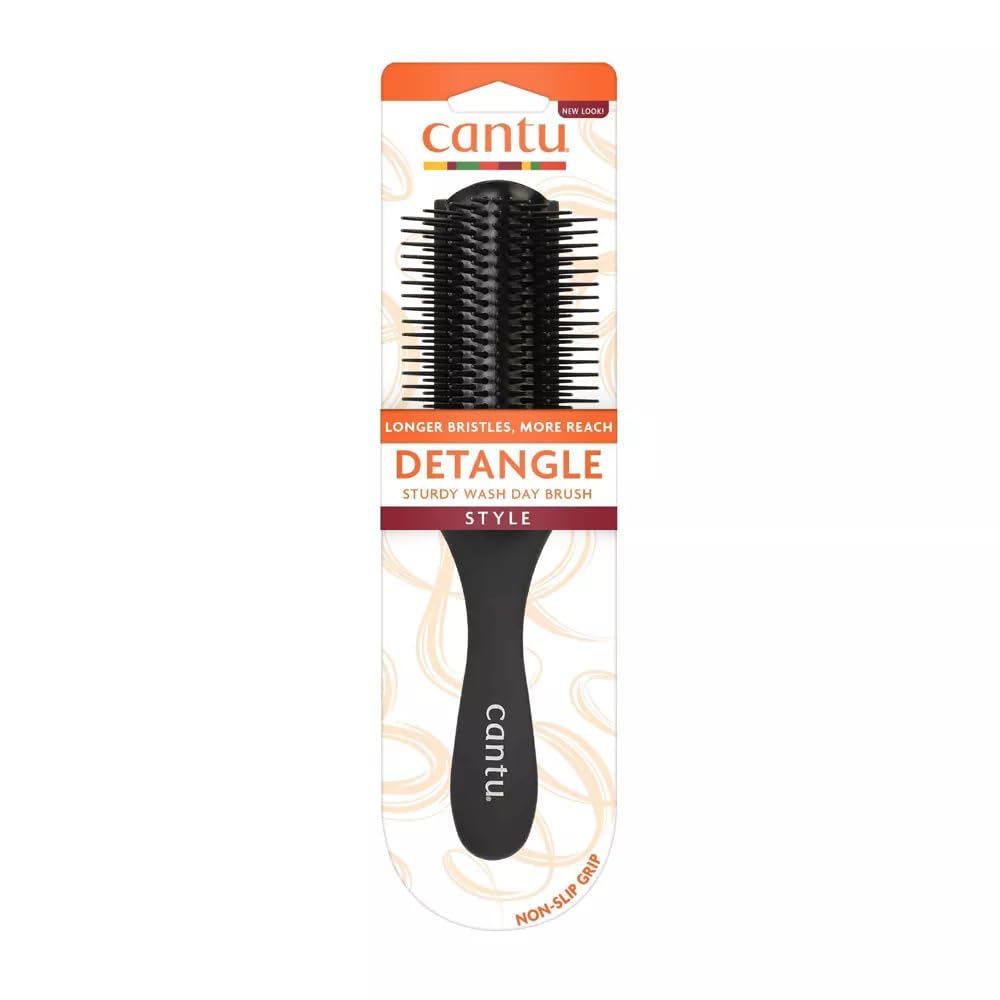 Cantu Detangle Brush - Sturdy Wash Day Brush For Effortless Detangling, Black, 1 Count