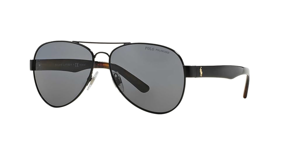 Polo Ralph Lauren Ph3096 Sunglasses - Semi Shiny Black Frame, Polar Grey Lenses