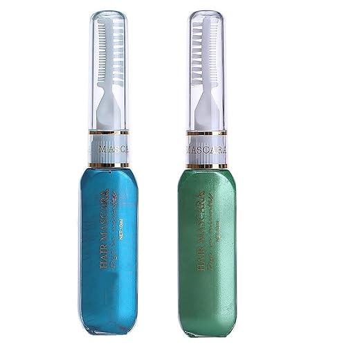 Liasun Washable Temporary Hair Color Mascara - Blue+Green, 3oz Non-Toxic Instant Hair Dye