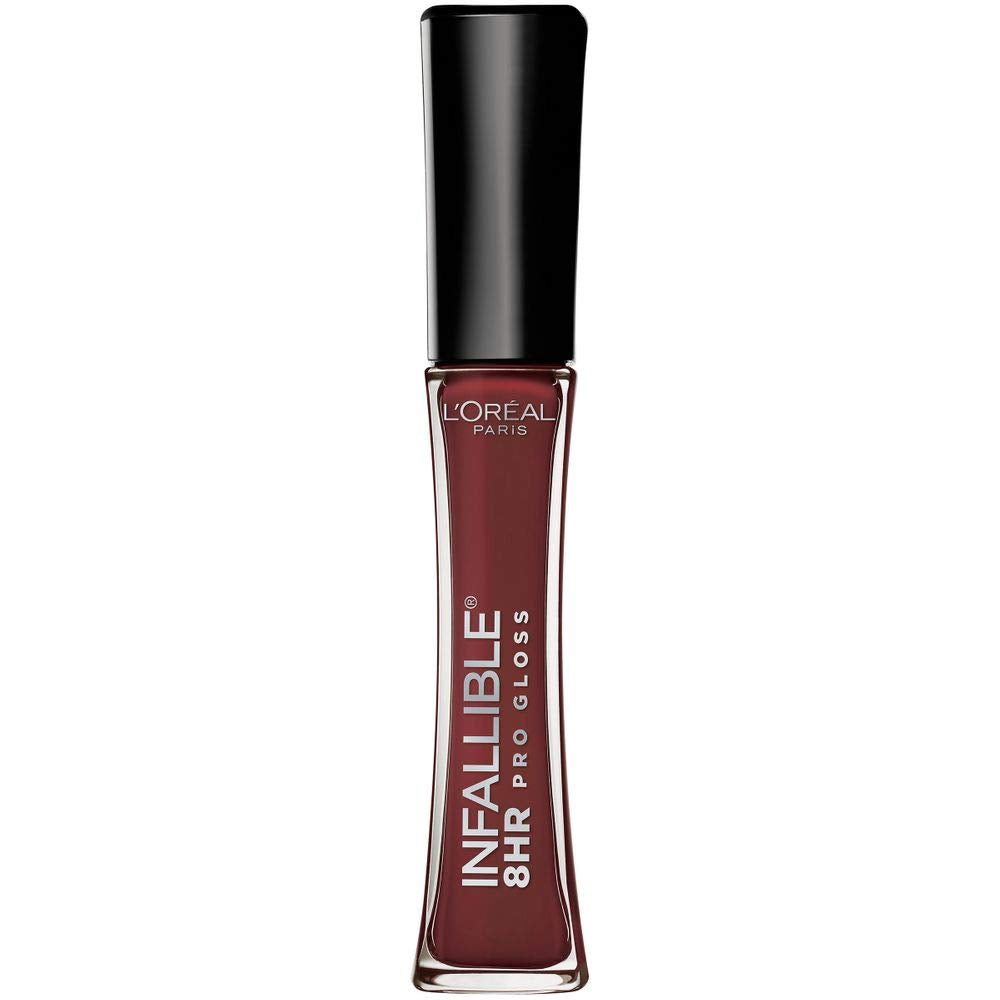 L’Oréal Paris Infallible 8 Hour Hydrating Lip Gloss, Raisin, 0.21 Fl Oz - Long-Lasting Shine