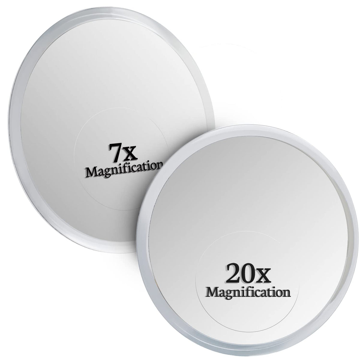 MIRRORVANA 20X & 7X Magnifying Mirror Set with Suction Cups - Travel Ready Glass Mirror