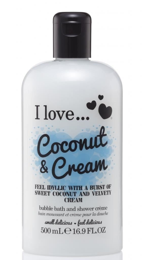 I Love love Coconut and Cream Bath and Shower Cream  Hydrating Body Wash and Bubble Bath  With Natural Fruit Extracts and Prov