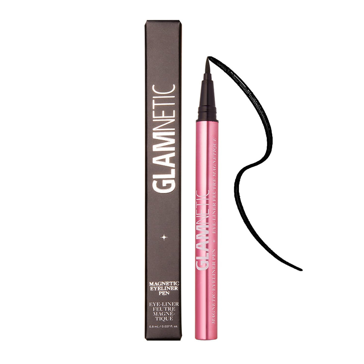 Glamnetic Black Felt Tip Magnetic Eyeliner - Waterproof, Smudgeproof, Quick-Drying, 0.025 Fl Oz