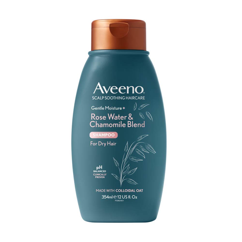 Aveeno Itchy Scalp Shampoo With Rosewater & Chamomile For Dry Hair, 11.97 Fl Oz