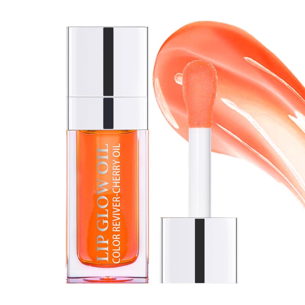 Eliversion Hydrating Lip Glow Oil - Moisturizing Non-Sticky Gloss, Coral, 1 Fl Oz