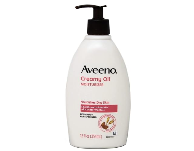 Aveeno Creamy Oil Daily Body Moisturizer, 12 Fl Oz, Non-Greasy, Nourishes Dry Skin, Oat