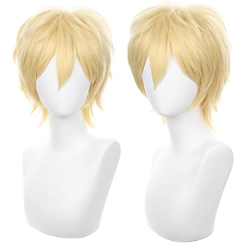 COSPLAZA Blonde Spiky Fluffy Heat Resistant Cosplay Wig for Men Women Halloween Party