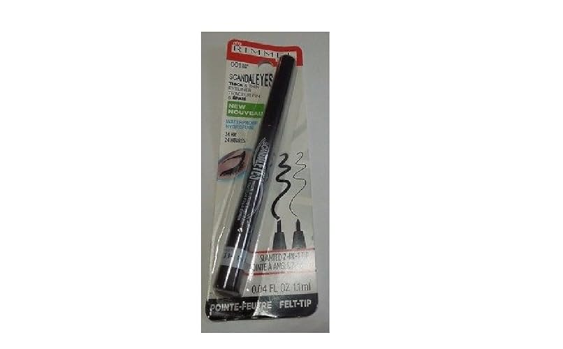 Rimmel Scandaleyes Thick & Thin Eyeliner, 001 Black - Pack Of 2, Long-Lasting Formula