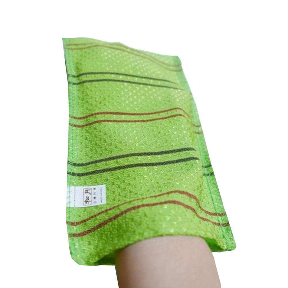 Songwol 10 Pack Green Korean Exfoliating Bath Gloves - Viscose Scrub Wash Cloths