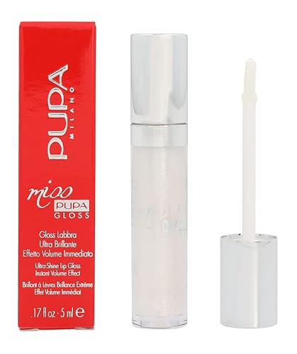 Pupa Milano Miss Milano Lip Gloss - Shiny, Plump, Moisturizing - Pearly Clear, 0.17 Oz