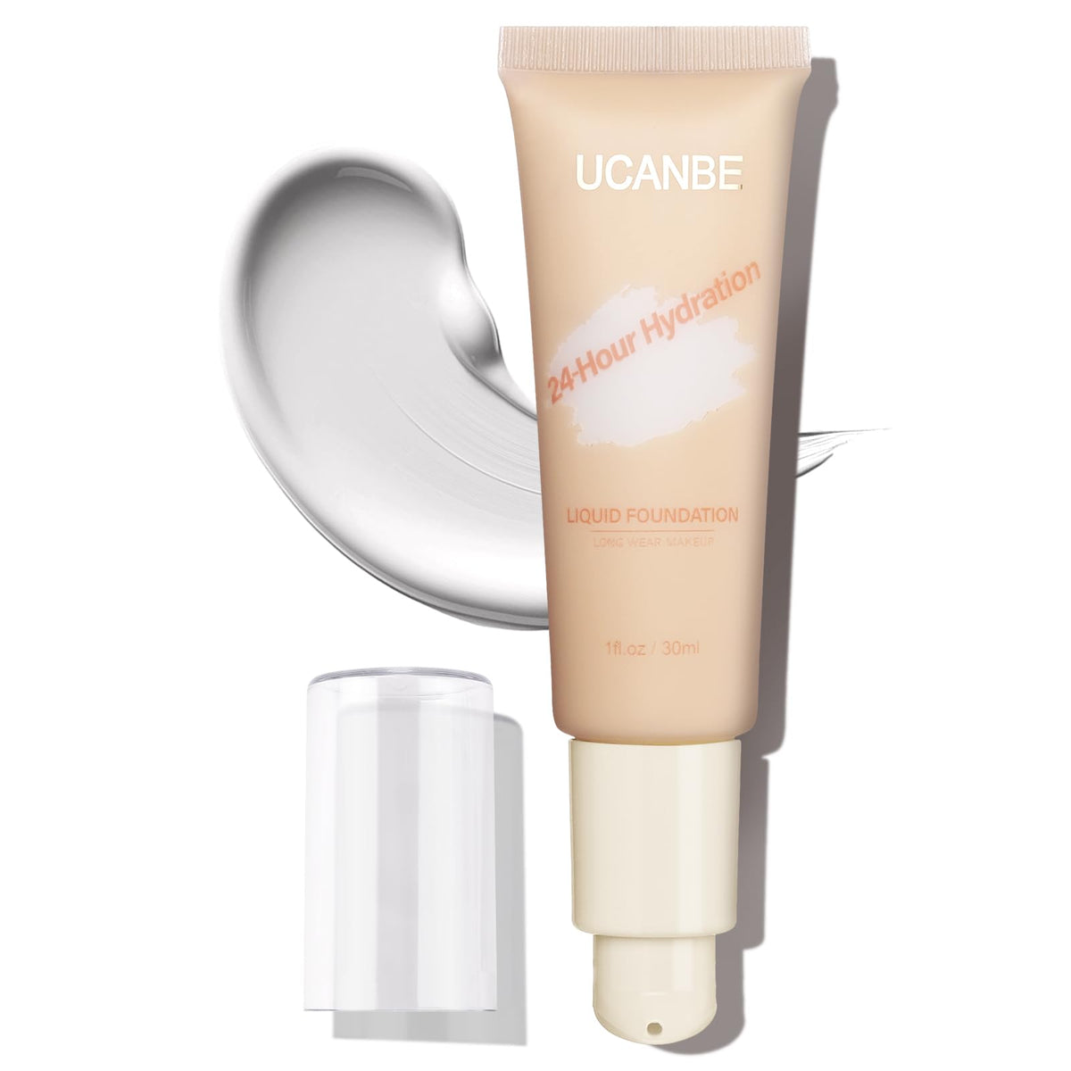 Ucanbe White Liquid Foundation - Medium To Full Coverage, Waterproof, Hydrating, 1.83 Oz