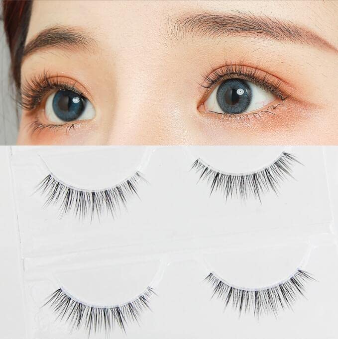 Lasgoos 3D False Eyelashes - Natural Look, Reusable, Short 6-10Mm, 3 Pairs