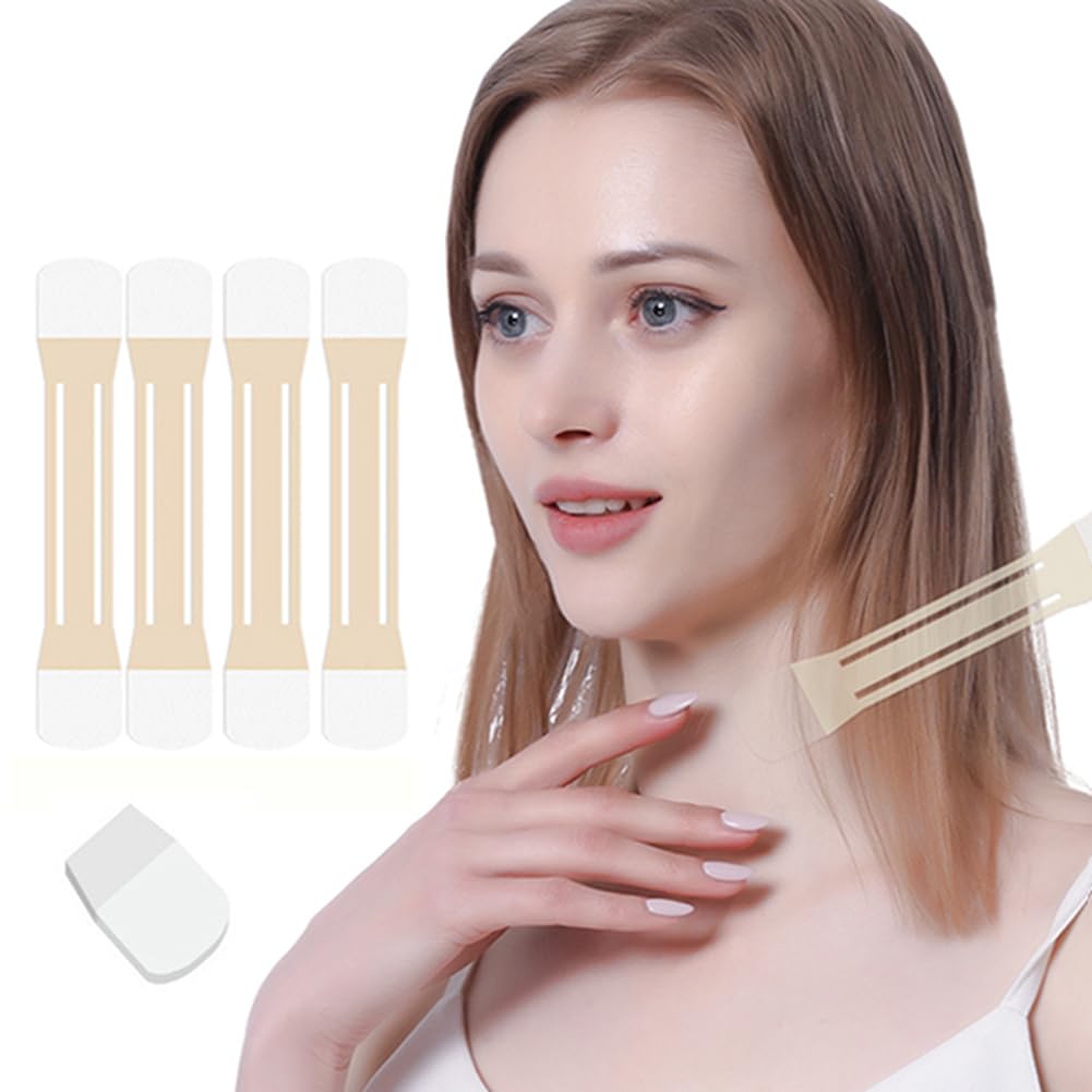 Wxyisiven Neck Lift Tape - Invisible Tightening Tapes & Bands For Wrinkles (4 Strips + 20 Patches)