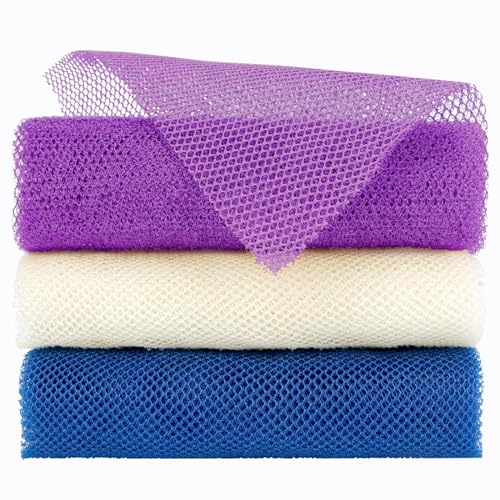 Farmoga African Net Sponge Body Scrubber - Exfoliating Loofah Washcloth For Bathing, 3 Pack