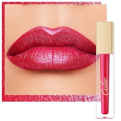 Oulac Red Lip Gloss Md07 - Long Lasting Waterproof Metallic Shine Lipstick For Women 4.5Ml