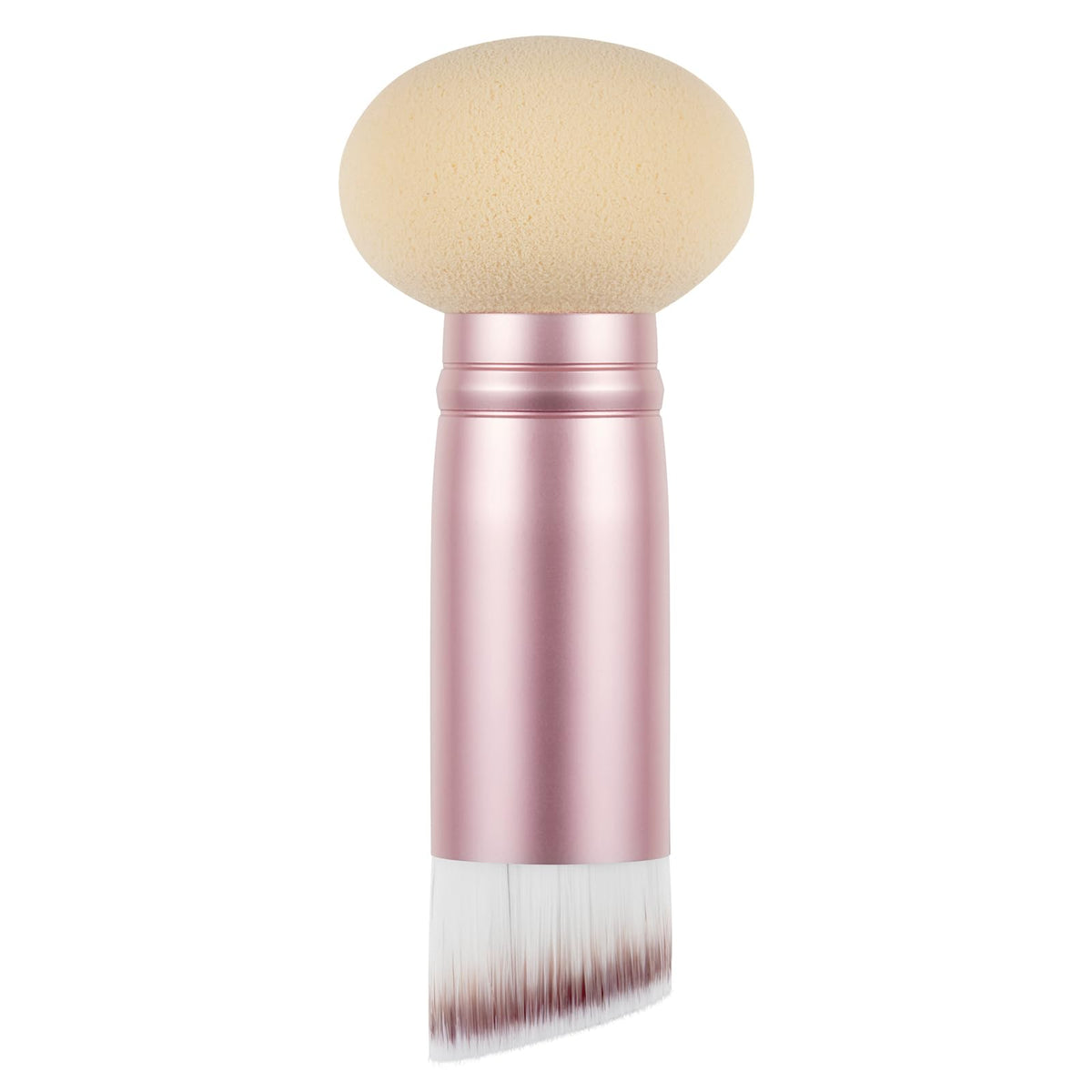 Efly Dual-Ended Hair Makeup Brush - Precision Powder & Contour Brush, Rose Pink, 3.5 Inch