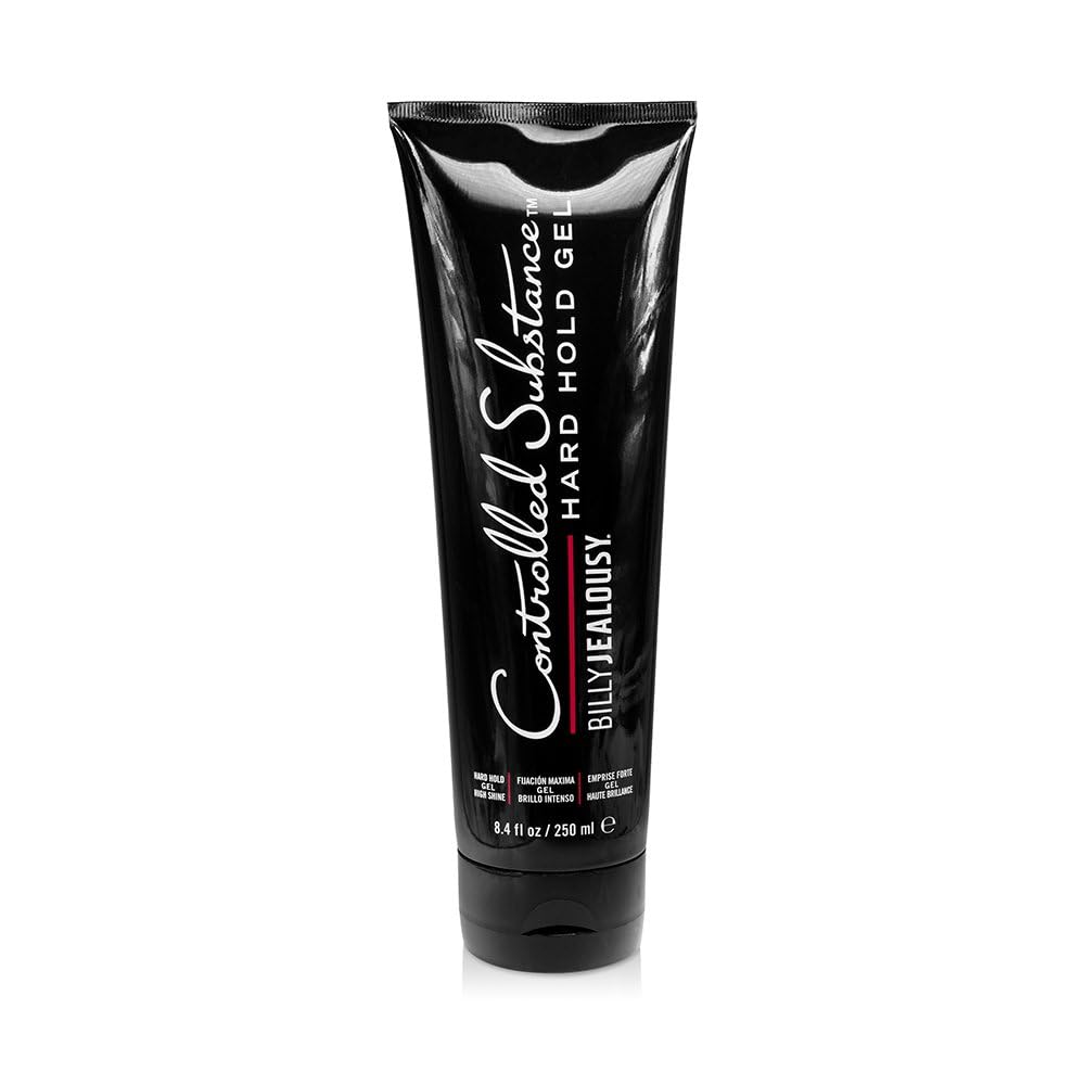 Billy Jealousy Controlled Substance Hard Hold Gel, 8 Oz, Alcohol-Free, Professional Hair Cream