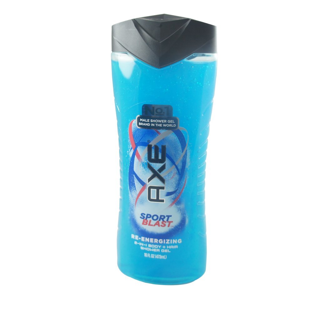 Axe Sport Blast 2-In-1 Shower Gel & Shampoo, 16 Fl Oz - Case Of 6, Refreshing Cleanser