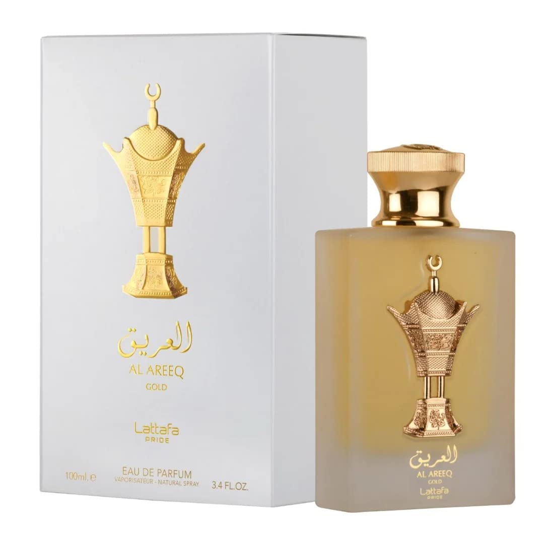 Lattafa Al Areeq Gold Eau De Parfum Spray for Unisex, 3.4 Fl Oz - Luxury Fragrance for Him & Her