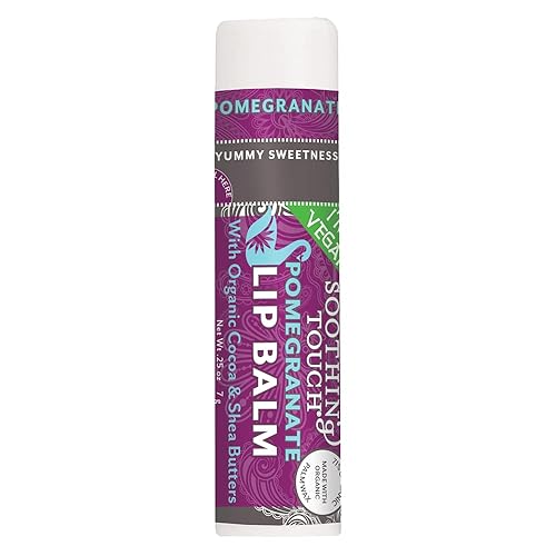 Soothing Touch Pomegranate Organic Vegan Lip Balm - 0.25 Oz Moisturizing Care