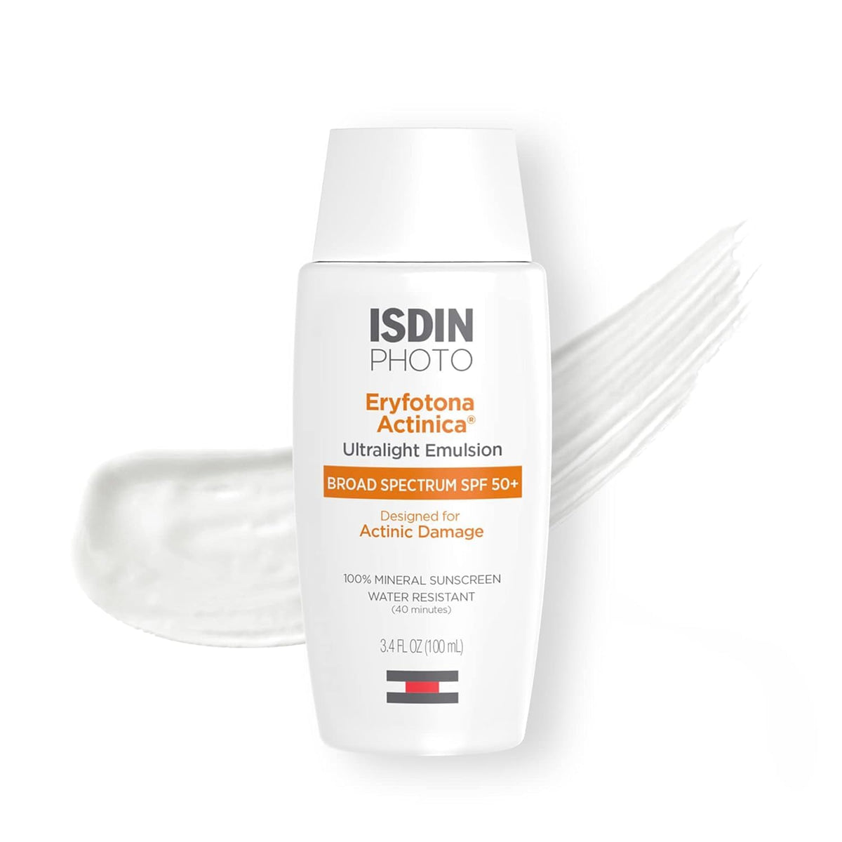 Isdin Eryfotona Actinica Spf 50+ Mineral Sunscreen, No White Cast, 3.4 Fl Oz For