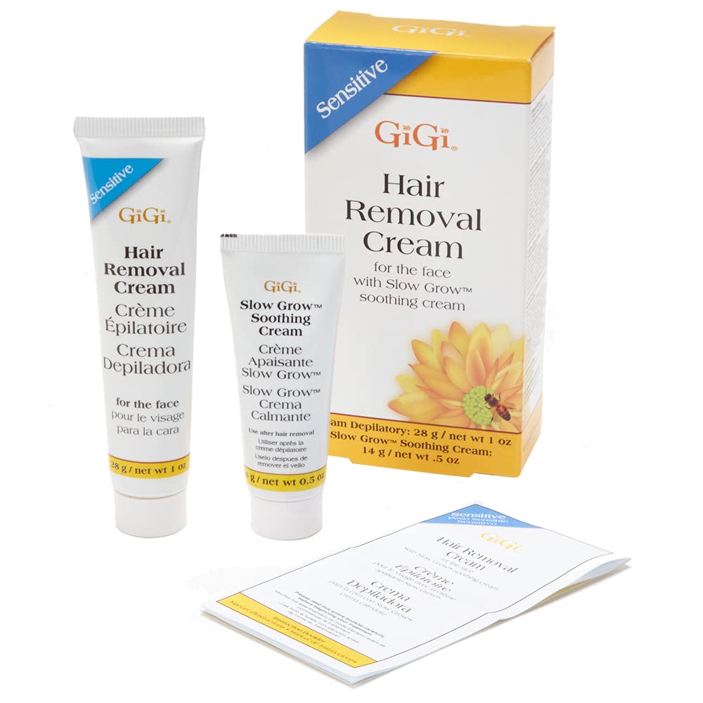 Gigi Hair Removal Cream & Slow Grow Soothing Cream Kit For Sensitive Skin - 1.5 Oz