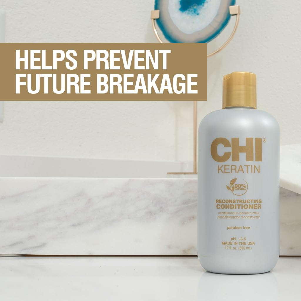 CHI Keratin Reconstructing Conditioner, 12 Fl Oz - Strengthens & Restores Hair Health