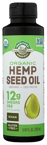 Manitoba Harvest Organic Hemp Oil - 8.4 Fl Oz, Cold Pressed, Nutrient-Rich Superfood